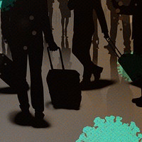 Travelers at an airport during the Coronavirus pandemic