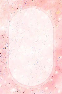 Oval frame on glittery pink background mockup