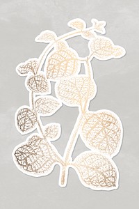 Golden Japanese honeysuckle leaves sticker design resource