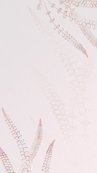 Spleenwort fern frame on a pink background mobile wallpaper