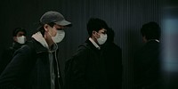 Commuters wearing disposable masks hoping to prevent the spread of corona virus (COVID-19). FEBRUARY 27, 2020 -  YOKOHAMA, JAPAN