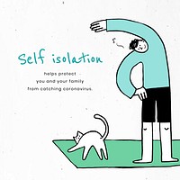 Stay in self isolation to protect yourself and others. This image is part our collaboration with the Behavioural Sciences team at Hill+Knowlton Strategies to reveal which Covid-19 messages resonate best with the public. Learn more about this collection here: <a href="http://rawpixel.com/coronavirus" target="_blank">rawpixel.com/coronavirus</a>