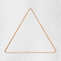 Triangle gold frame on a white leather textured background