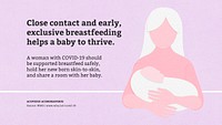 Mother with COVID-19 and breastfeeding advice social template