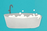Hot bath tub paper craft design element
