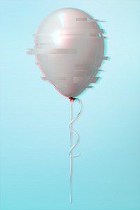 Gray balloon with glitch effect design element