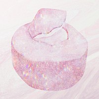 Sparkling pink coconut holographic style illustration