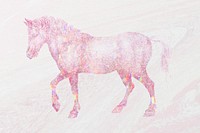 Pink holographic horse design element