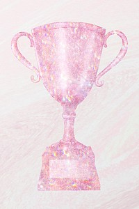 Pink holographic trophy design element