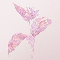 Pink holographic heliconia design element