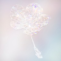 Silvery holographic cherry blossom flower design element