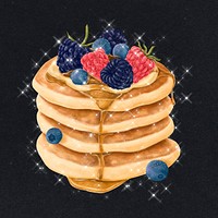 Hand drawn stacked pancakes design element illustration