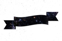 Galaxy patterned ribbon banner design element