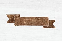 Brown stone textured ribbon banner design element