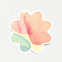 Colorful flower shaped badge design element