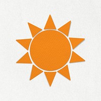 Orange textured paper sun design element