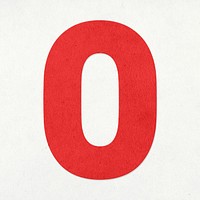 Red number zero sticker design element