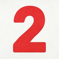 Red number two sticker design element
