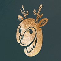 Shimmering golden antlers sticker overlay