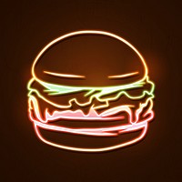 Neon yellow hamburger sticker overlay design resource 