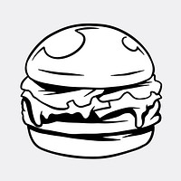 White cheeseburger sticker on a gray background vector