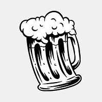 Foamy beer sticker on a gray background vector