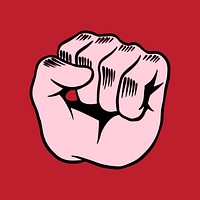 Cool pop art fist sticker  on a red background vector