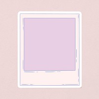 Instant photo frame sticker overlay with a white border design resource