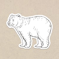 Grizzly bear sticker design element