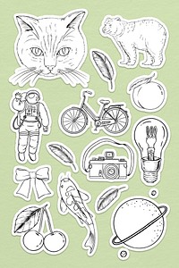 Mix stickers set design element