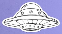 Cool cartoon UFO sticker psd