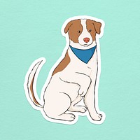 Tail wagging dog element psd sticker