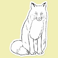 Vector vintage fox black and white clipart