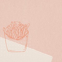 Hand drawn french fries background design resource
