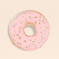 Pink glaze donut sticker design element