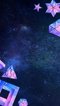 Pink and blue geometrical shaped objects decorated frame mobile wallpaper