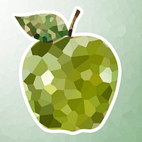 Green apple crystallized style sticker illustration