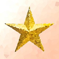 Crystallized style gold star illustration design element