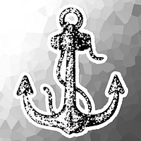 Crystallized style anchor illustration with a white border sticker