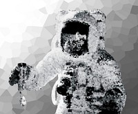 Crystallized style astronaut illustration design element