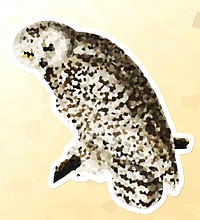 Crystallized style snowy owl illustration with a white border sticker