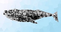 Crystallized style humpback whale illustration design element