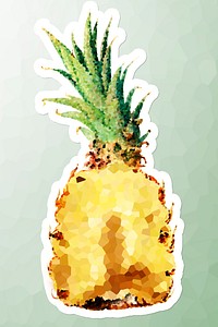 Pineapple crystallized style sticker illustration