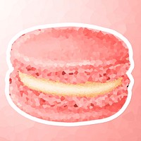 Sweet macaron crystallized style sticker illustration