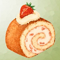 Strawberry shortcake crystallized style illustration