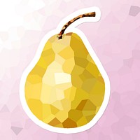 Pear crystallized style sticker illustration
