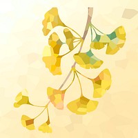 Crystallized ginkgo flower design resource 