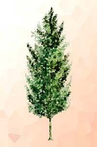 Crystallized spruce tree illustration