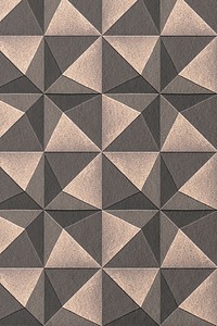 3D copper paper craft pentahedron patterned background