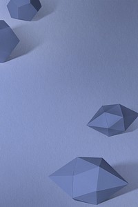 3D blue elongated hexagonal bipyramid and gray pentagon dodecahedron design element